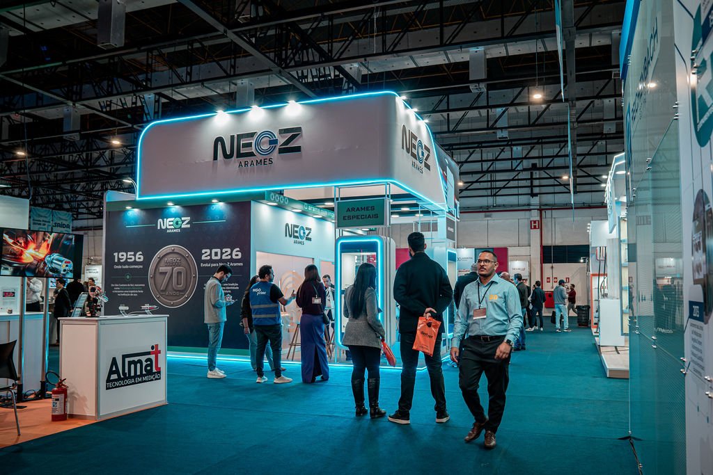 Estande de expositor na LATAM Wire + Steel